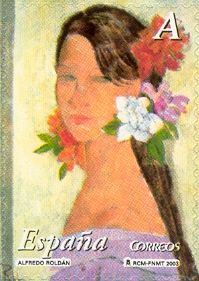 Woman with Flowers in Hair by Alfredo Roldán