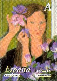 Woman Putting Flowers in Hair by Alfredo Roldán