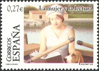 Woman and Beagle in Rowing Boat