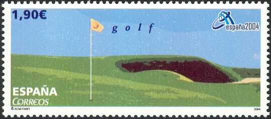 Bunker and Flag on Golf Course
