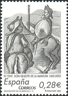 Don Quixote Leaving with Sancho Panza.