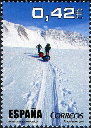 Men Traversing the Antarctic
