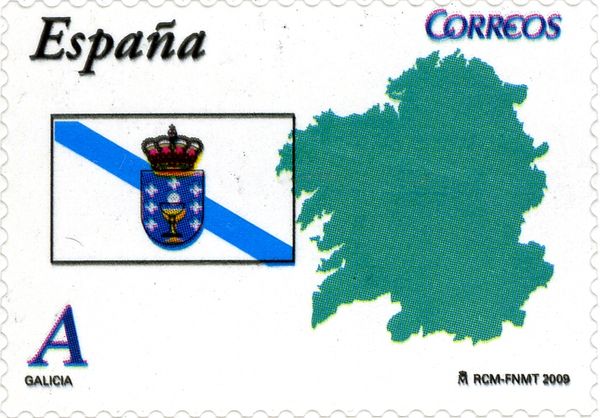 Flag and Map of Galicia