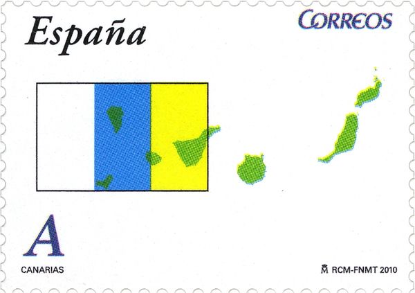 Flag and Map of Canary Islands