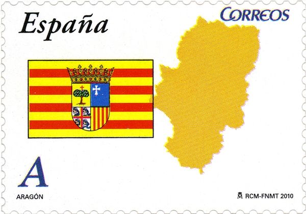 Flag and Map of Aragón