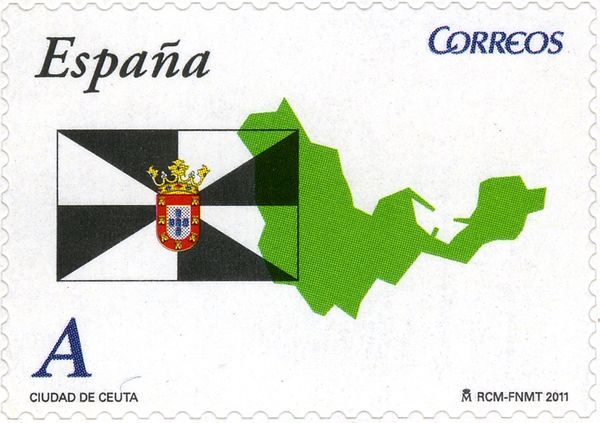 Flag and Map of Ceuta