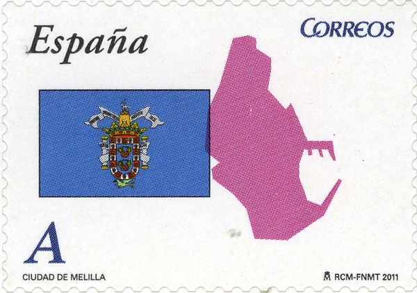 Flag and Map of Melilla