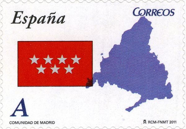 Flag and Map of Madrid