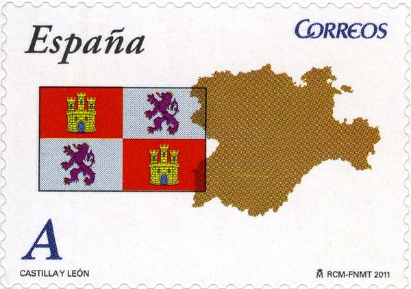 Flag and Map of Castilla y León