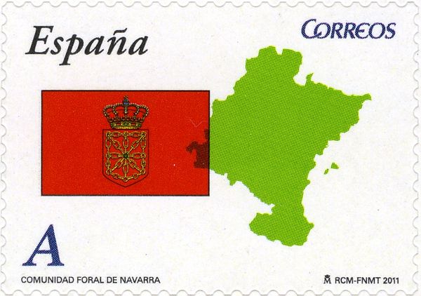 Flag and Map of Navarra