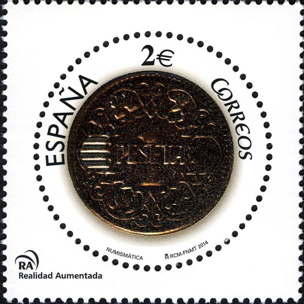 Face of a 1 Peseta Coin, 1944