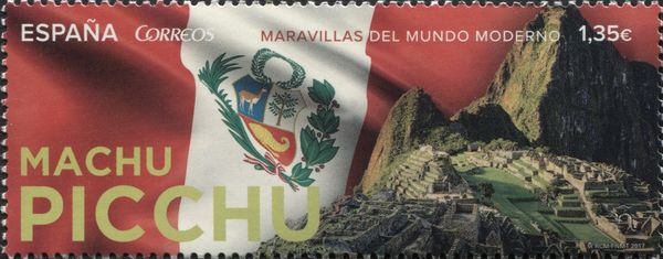 Enclave of Machu Picchu on the Flag of Peru.