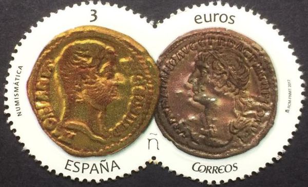 Áureo de Adriano y Denario de Trajano