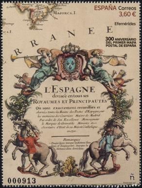 First Postal Map of Spain, 300th Anniversary