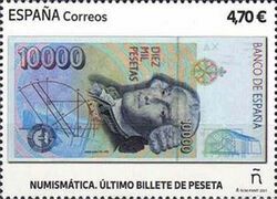 Numismatics. Last Peseta Banknote