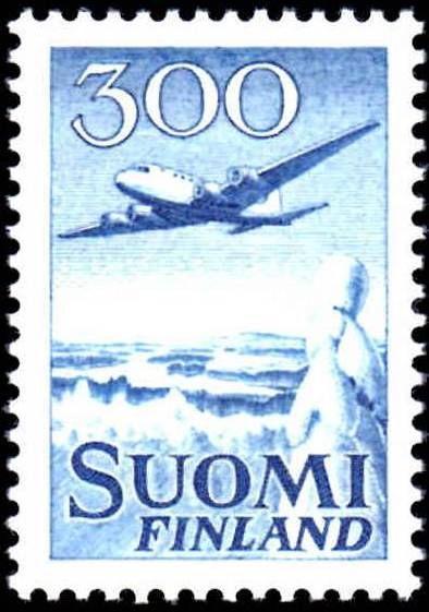 Aircraft Douglas DC-6 over Winter Landscape