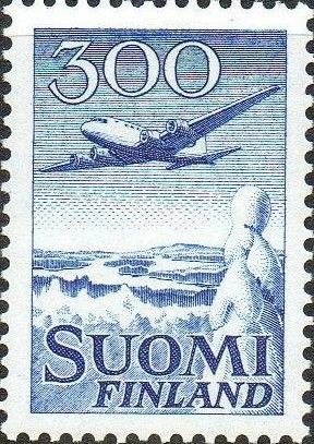 Aircraft Douglas DC-6 over Winter Landscape
