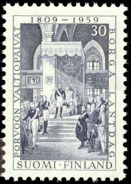 Opening of Porvoo Parliament 1809, Painting by W. Ekman