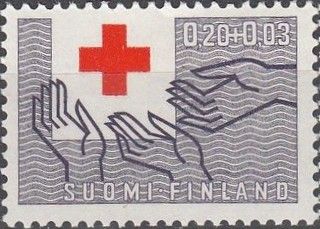 Hands reaching out for the Red Cross