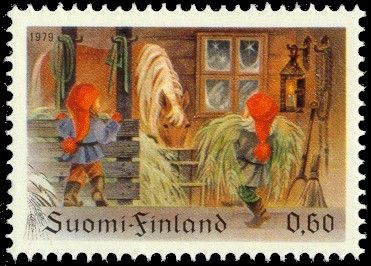 Christmas, Dwarfs feed a Horse