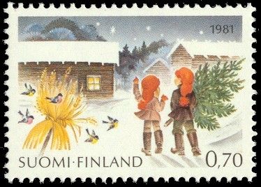 Christmas, Children bringing Home Christmas Tree
