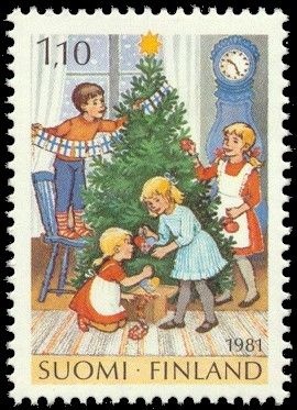 Christmas, Children decorating the Christmas Tree