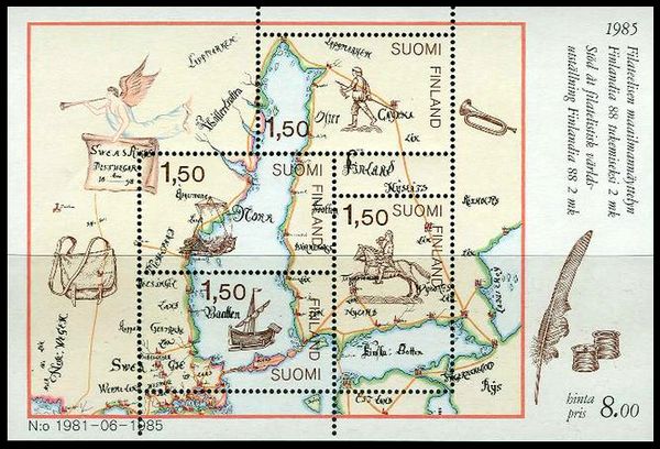 Oldest Swedish-Finnish Postlines Map (1698)