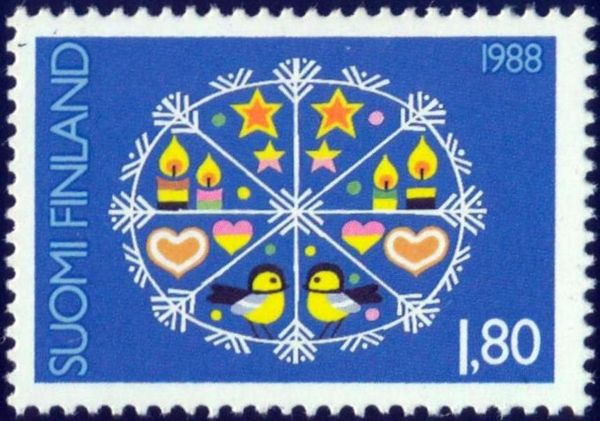 Christmas, Snow Crystal with Christmas Symbols
