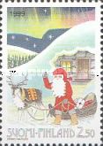 Christmas, Santa Claus with Sledge in front of a House