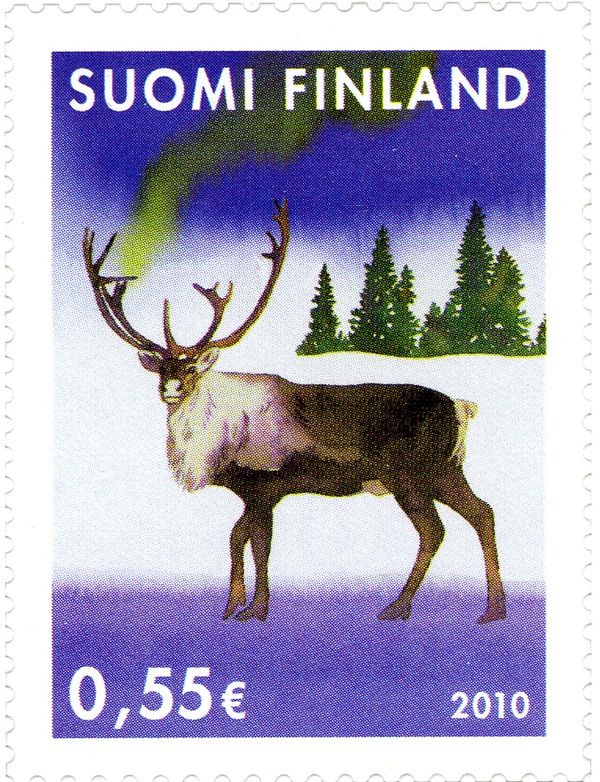 Christmas, "Reindeer & Aurora" by Sasaki Goro