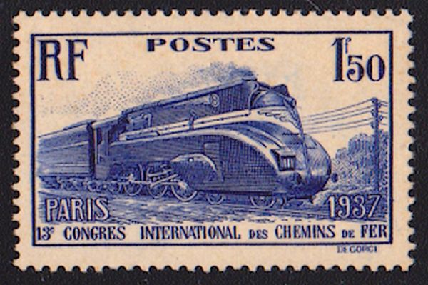 Congress of Railways Fer.PARIS 1937. Streamlined steam locom