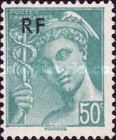 Mercury, without POSTES, overprint RF