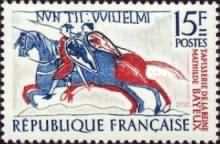 Fragment of the tapestry of Queen Mathilde in Bayeux