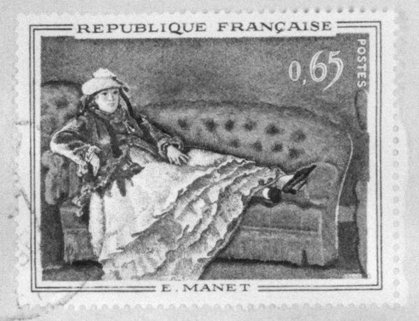 "Madame Manet on a blue sofa". Edouard Manet (1832-1883)