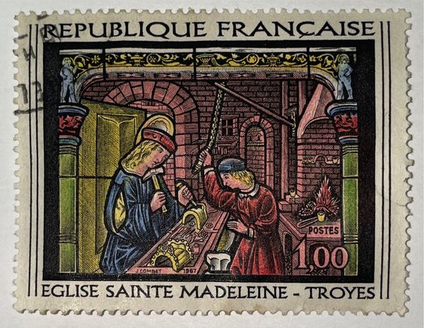 Stained glass window of St. Madeleine Church at Troyes