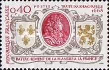 Treaty of Aachen 1668. Annexation of Flanders to France