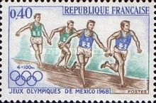 Mexico Olympics games in 1968. 4x100m
