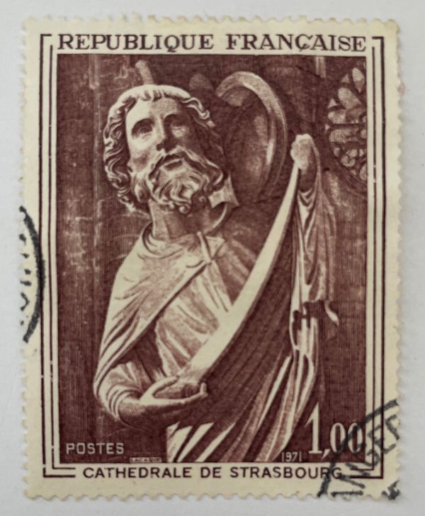 Sculpture of the Cathedral of Strasbourg (St. Matthew)