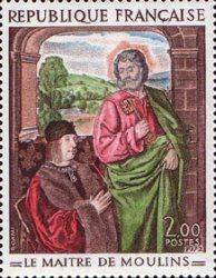 The Master of Moulins. Pierre de Bourbon presented by St. Pe