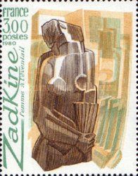 Zadkine (1890-1967) "Lady with a Fan" bronze