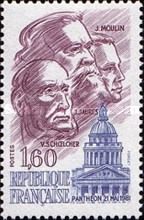 Moulin (1899-1943), Jaurès (1859-1914) Scoelcher (1804-1893)