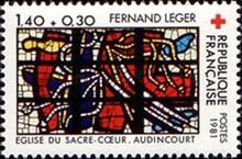 Stained glass window of the Church of Audincourt (Fernand Le