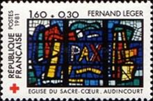 Stained glass window of the Church of Audincourt (Fernand Le
