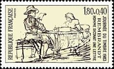 Rembrandt "Man dictating a letter"