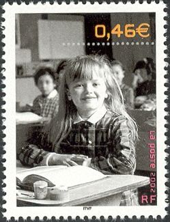 Everyday Life : Girl at School Desk