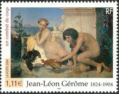 "A Cockfight" by Jean-Leon Gerome (1824-1904)