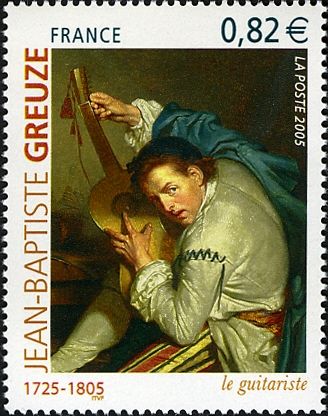 "Guitarist" by Jean-Baptiste Greuze (1725-1805)