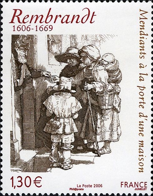 "Beggars Receiving Alms at the Door of a House"