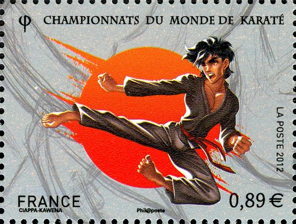 Combattant réalisant un Yoko Tobi Geri.