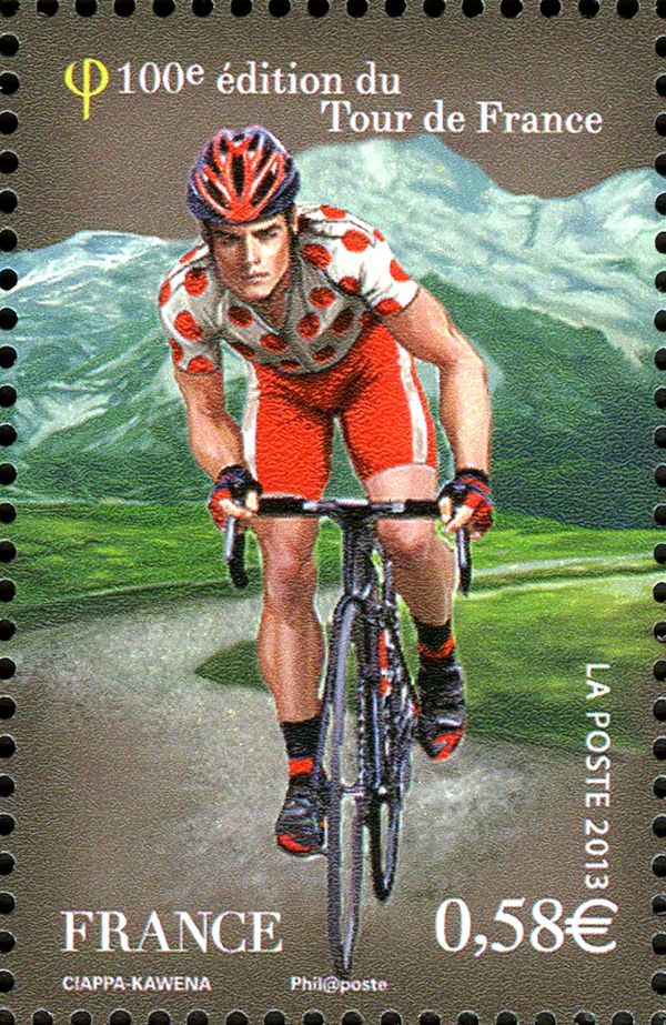 The polka dot jersey at the Pic du Midi d'Ossau